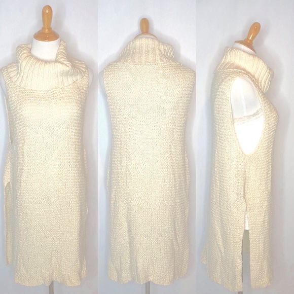 Free People Sweaters - Free People Cream Open Knit Sleeveless Sweater xs